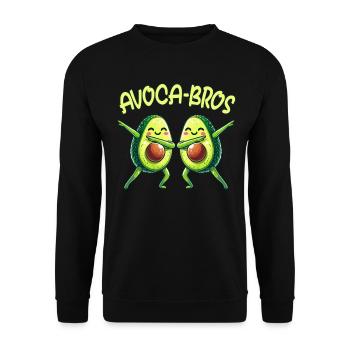 Brüder, Freunde, Kumpels, Zwillinge, AVOCABROS - Unisex Pullover - Schwarz - Vorne - Alina (178cm) & Michal (187cm)