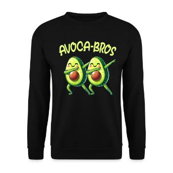 Brüder, Freunde, Kumpels, Zwillinge, AVOCABROS - Unisex Pullover - Schwarz - Vorne - Alina (178cm) & Michal (187cm)