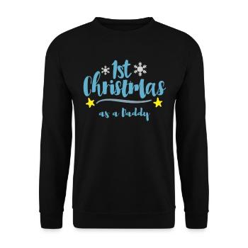 First Christmas as a dad - Unisex Sweatshirt - black - Front - Alina (178cm) & Michal (187cm)