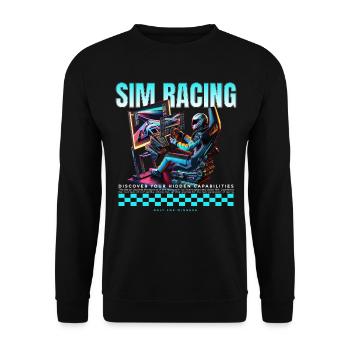 Sim Racing Virtual Simulation Game - Unisex Sweatshirt - black - Front - Alina (178cm) & Michal (187cm)
