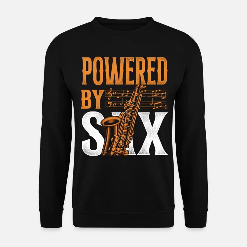 Saxophone Pun Powered By Sax - Unisex Pullover - Schwarz