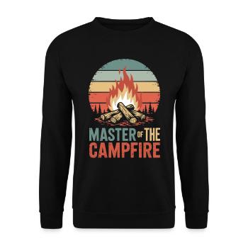 Master of the Campfire - Unisex Pullover - Schwarz - Vorne - Alina (178cm) & Michal (187cm)