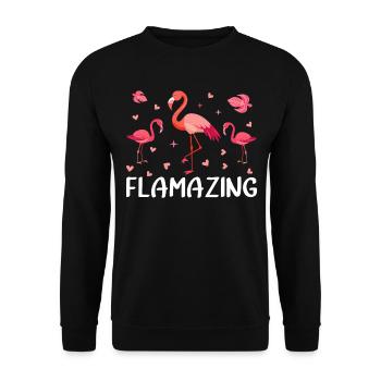 Flamingo Lover Pink Flamingo Flamazing Flamingos - Unisex Sweatshirt - black - Front - Alina (178cm) & Michal (187cm)