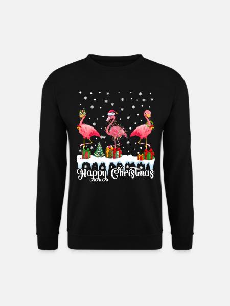 Flamingo Lover Flamingo Happy Christmas Flamingos - Unisex Sweatshirt - black