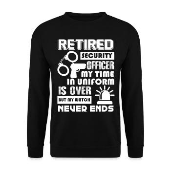 Security Officer Security Officer Never Ends - Unisex Sweatshirt - black - Front - Alina (178cm) & Michal (187cm)