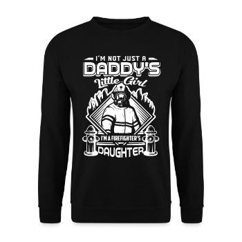 Firefighter I am A Firefighter's Daughter - Unisex Sweatshirt - black - Front - Alina (178cm) & Michal (187cm)