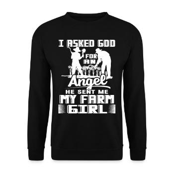 Farmer God Sent Me My Farmer Girl - Unisex Sweatshirt - black - Front - Alina (178cm) & Michal (187cm)