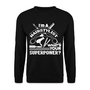 Hair Stylist I am A Hair Stylist - Unisex Sweatshirt - black - Front - Alina (178cm) & Michal (187cm)