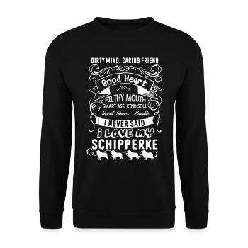 I Love My Schipperke Dog - Unisex Sweatshirt - black - Front - Alina (178cm) & Michal (187cm)