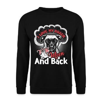 I Love My Boxer To The Moon And Back - Unisex Sweatshirt - black - Front - Alina (178cm) & Michal (187cm)