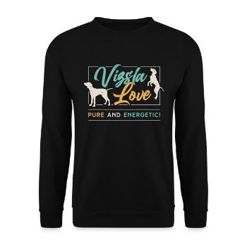 Vizsla Love Pure And Energetic Pet Owner Dog Lover - Unisex Sweatshirt - black - Front - Alina (178cm) & Michal (187cm)