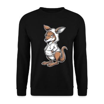 Kangaroo Kangaroo Australian Animals - Unisex Sweatshirt - black - Front - Alina (178cm) & Michal (187cm)
