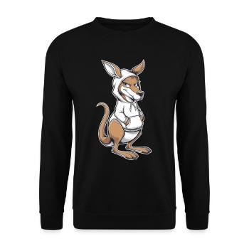 Känguru Kangaroo Australische Tiere - Unisex Pullover - Schwarz - Vorne - Alina (178cm) & Michal (187cm)