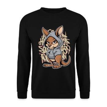 Kangaroo Kangaroo Australian Animals - Unisex Sweatshirt - black - Front - Alina (178cm) & Michal (187cm)