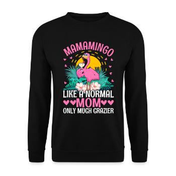 Flamingo Mama Flamingo Mom Flamingo - Unisex Pullover - Schwarz - Vorne - Alina (178cm) & Michal (187cm)