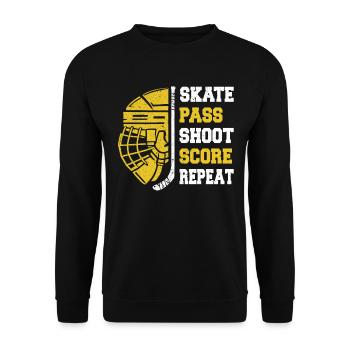 Hockey sur glace, Joueurs de hockey sur glace, Hockey sur glace - Sweat-shirt Unisexe - noir - Devant - Alina (178cm) & Michal (187cm)
