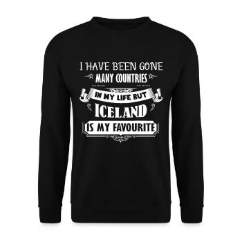 Iceland Is My Favorite - Unisex Sweatshirt - black - Front - Alina (178cm) & Michal (187cm)