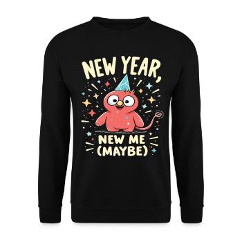 New Year New Me Maybe - Unisex Sweatshirt - black - Front - Alina (178cm) & Michal (187cm)