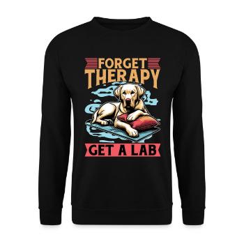Labrador Retriever Forget Therapy Get Animal Lover - Unisex Sweatshirt - black - Front - Alina (178cm) & Michal (187cm)