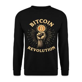 Bitcoin Revolution - Unisex Pullover - Schwarz - Vorne - Alina (178cm) & Michal (187cm)