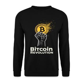 Bitcoin Revolution - Unisex Pullover - Schwarz - Vorne - Alina (178cm) & Michal (187cm)