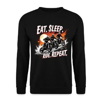 Motocross Eat Sleep Ride Repeat - Unisex Sweatshirt - black - Front - Alina (178cm) & Michal (187cm)