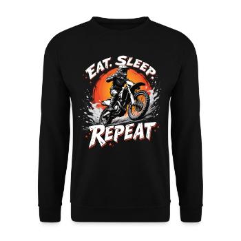 Motocross Eat Sleep Ride Repeat - Unisex Sweatshirt - black - Front - Alina (178cm) & Michal (187cm)