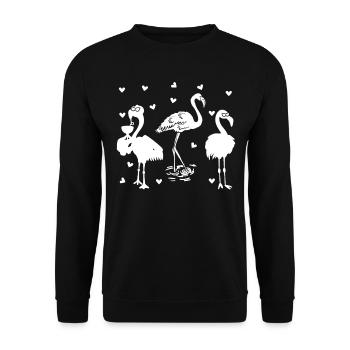 Flamants roses Flamant rose mignon - Sweat-shirt Unisexe - noir - Devant - Alina (178cm) & Michal (187cm)