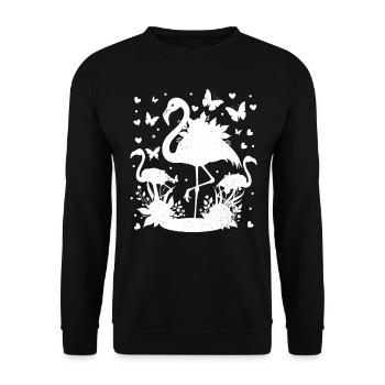 Flamants roses Flamant rose mignon - Sweat-shirt Unisexe - noir - Devant - Alina (178cm) & Michal (187cm)