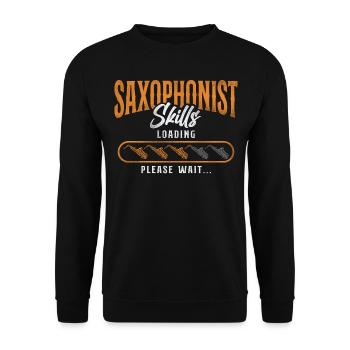 Saxophone Saxophone Skills Loading - Unisex Sweatshirt - black - Front - Alina (178cm) & Michal (187cm)