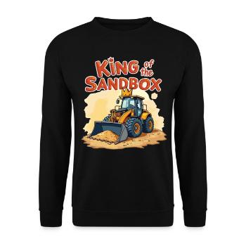 King of the Sandbox – Funny Excavator Kids - Unisex Sweatshirt - black - Front - Alina (178cm) & Michal (187cm)