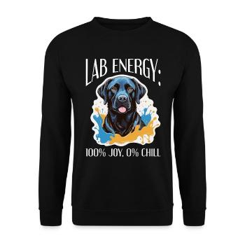 Labrador Retriever Lab Energy 100% Animal Lover - Unisex Sweatshirt - black - Front - Alina (178cm) & Michal (187cm)