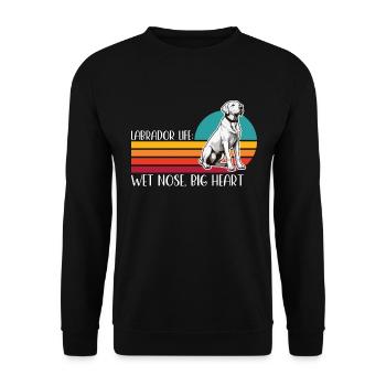 Labrador Retriever Labrador Life Loves Dog Sports - Unisex Pullover - Schwarz - Vorne - Alina (178cm) & Michal (187cm)
