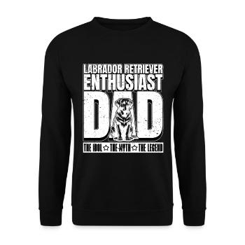 Labrador Retriever Enthusiast Dad The Dog Breeder - Unisex Sweatshirt - black - Front - Alina (178cm) & Michal (187cm)