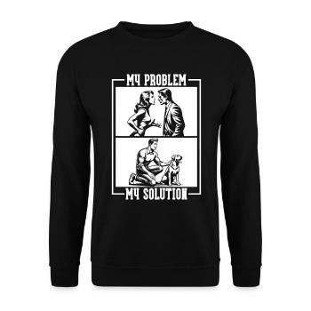 Labrador Retriever My Problem My Pictogram Dad Mom - Unisex Sweatshirt - black - Front - Alina (178cm) & Michal (187cm)