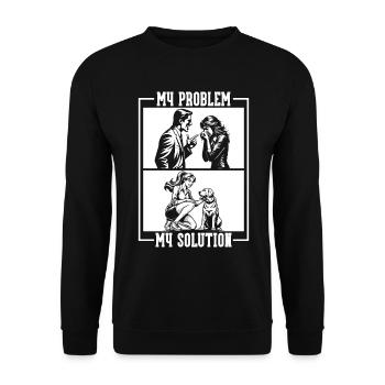 Labrador Retriever My Problem My Pictogram Mom Dad - Unisex Sweatshirt - black - Front - Alina (178cm) & Michal (187cm)