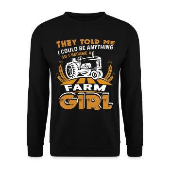 Farmer I Became A Farmer Girl - Unisex Sweatshirt - black - Front - Alina (178cm) & Michal (187cm)