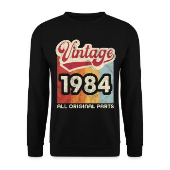 Jahrgang 1984 - Unisex Pullover - Schwarz - Vorne - Alina (178cm) & Michal (187cm)