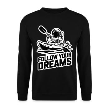 Kayak Astronaute Suivez vos rêves - Sweat-shirt Unisexe - noir - Devant - Alina (178cm) & Michal (187cm)