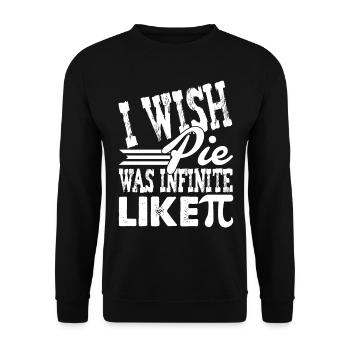 Pi Day I Wish Pie Was Infinite Like Pi - Unisex Sweatshirt - black - Front - Alina (178cm) & Michal (187cm)
