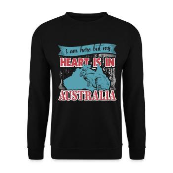I Am Here But My Heart Is In Australia - Unisex Sweatshirt - black - Front - Alina (178cm) & Michal (187cm)