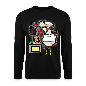 Chicken Cook Cooks Cook - Unisex Sweatshirt - black - Front - Alina (178cm) & Michal (187cm)