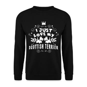 I Just Love My Scottish Terrier Dog - Unisex Sweatshirt - black - Front - Alina (178cm) & Michal (187cm)