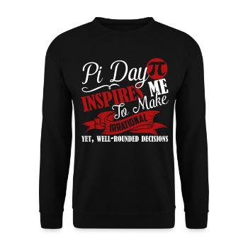 Pi Day Pi Day Inspires Me - Unisex Sweatshirt - black - Front - Alina (178cm) & Michal (187cm)