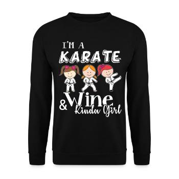 And Wine Kinda Girl - Unisex Sweatshirt - black - Front - Alina (178cm) & Michal (187cm)