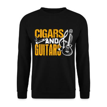 Cigar Smoking Love Cigar And Guitars - Unisex Sweatshirt - black - Front - Alina (178cm) & Michal (187cm)
