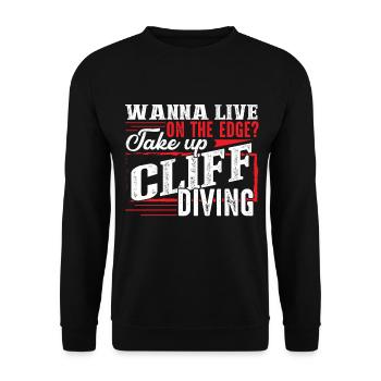 Cliff Diving Cliff Diving Extreme Sport - Unisex Sweatshirt - black - Front - Alina (178cm) & Michal (187cm)