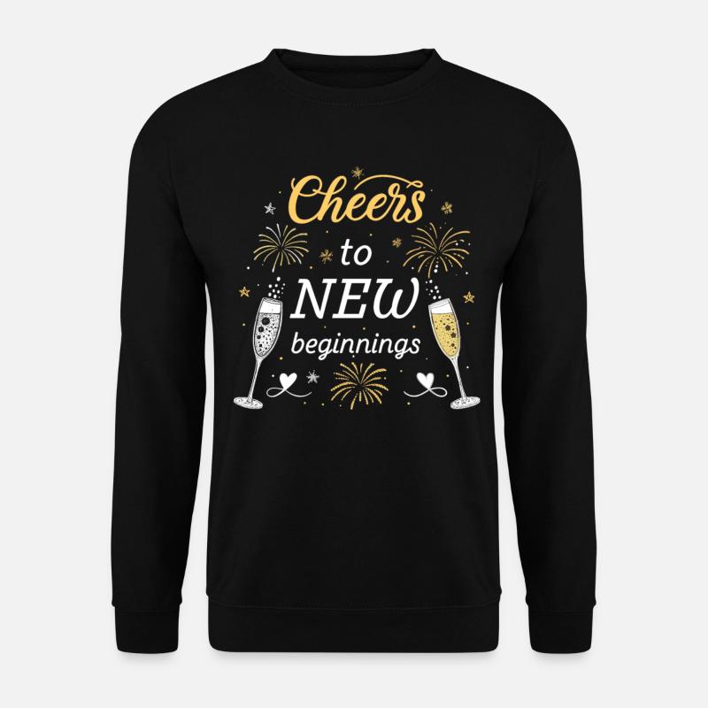 Cheers to New Beginnings – Festliches Silvester - Unisex Pullover - Schwarz