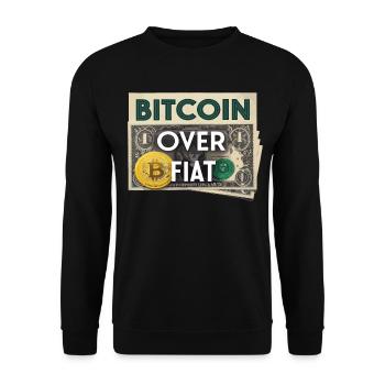 Bitcoin Over – Crypto Design for Enthusiasts - Unisex Sweatshirt - black - Front - Alina (178cm) & Michal (187cm)