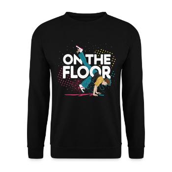 Sur le sol - Conception Breakdance Cool - Sweat-shirt Unisexe - noir - Devant - Alina (178cm) & Michal (187cm)